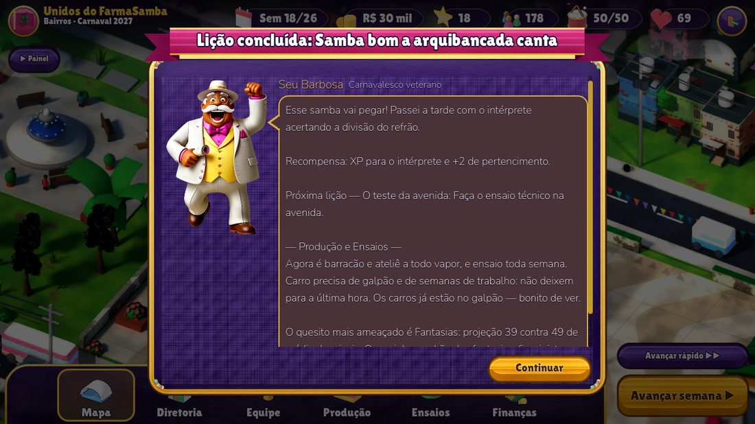Seu Barbosa comenta o andamento da temporada