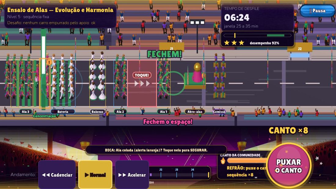 A escola na avenida: feche buracos, segure alas, puxe o canto